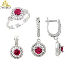 Gümüş zirkon taşlı set